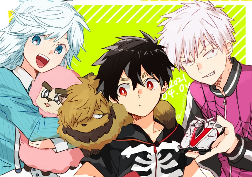 kusaka kabane, iwakiyamayukisatoshironanogojuurokushi akira, tademaru shiki, and inugami kohachi (kemono jihen) drawn by hinata_(ryohinata)