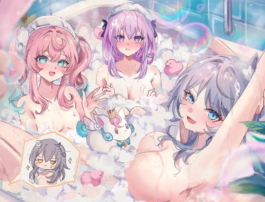 trailblazer, stelle, castorice, cipher, hyacine, and 1 more (honkai and 1 more) drawn by pe_eee00