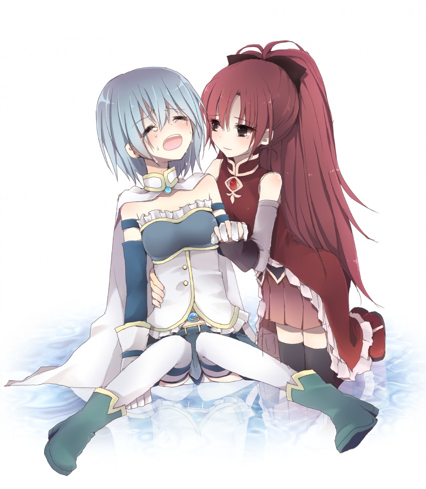 miki sayaka and sakura kyoko (mahou shoujo madoka magica) drawn by nanase_(ribonshitoron)