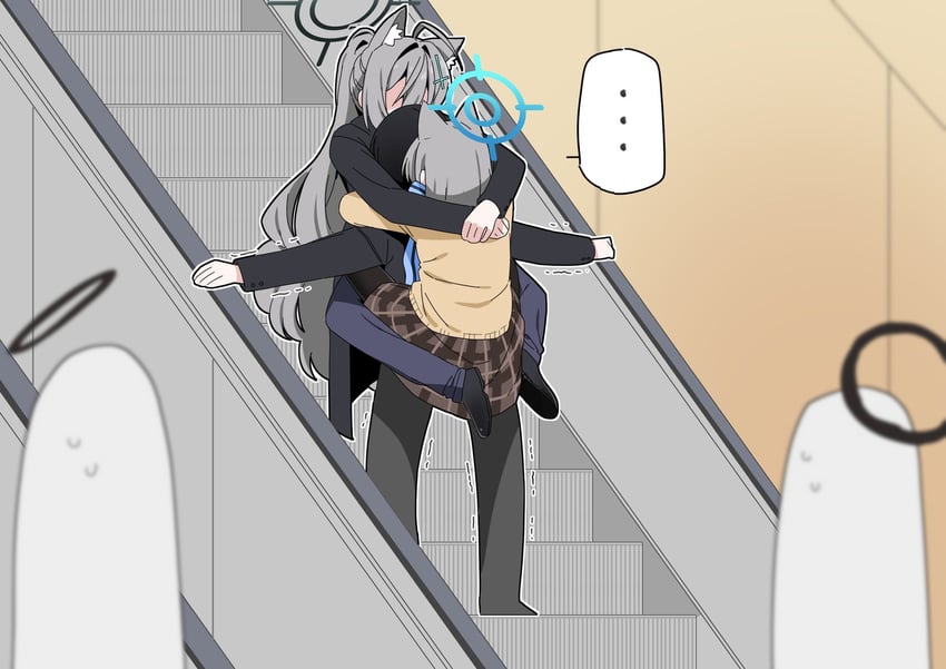 sensei, shiroko, and shiroko terror (blue archive) drawn by b.t._(boob_tong)