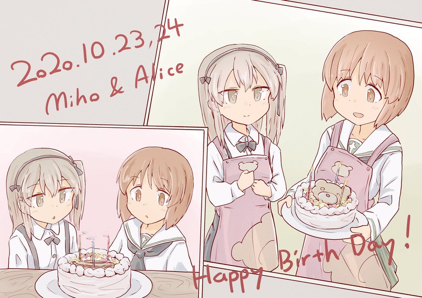 nishizumi miho, shimada arisu, and boko (girls und panzer) drawn by namakurage