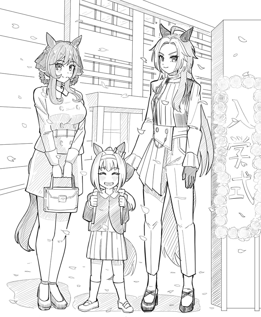 haru urara, gentildonna, and orfevre (umamusume) drawn by hu-min_(okok6341)