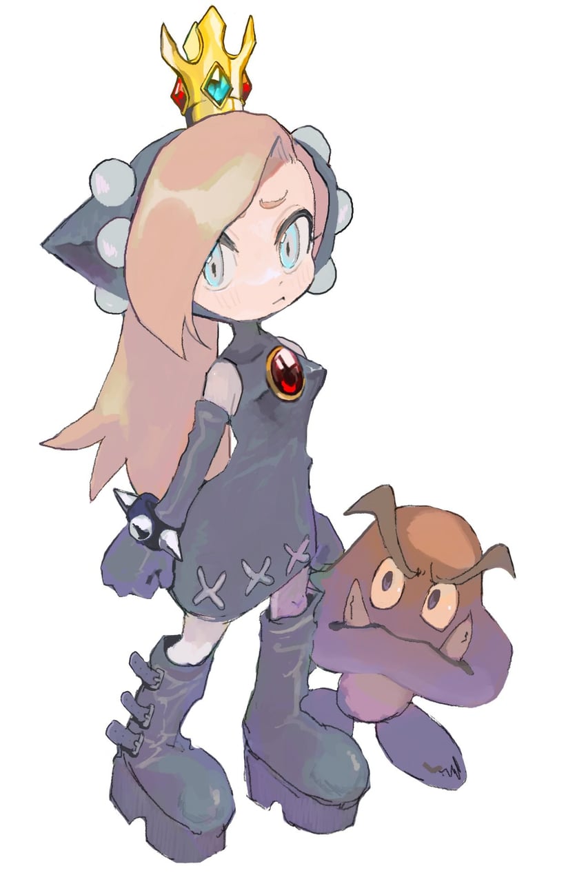 goomba and warupeach (mario and 2 more) drawn by ni_(nimame629)