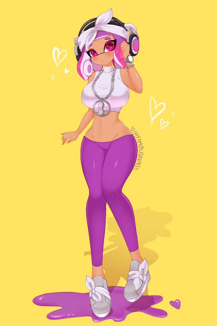 inkling player character and inkling girl (splatoon and 1 more) drawn by infamousavages
