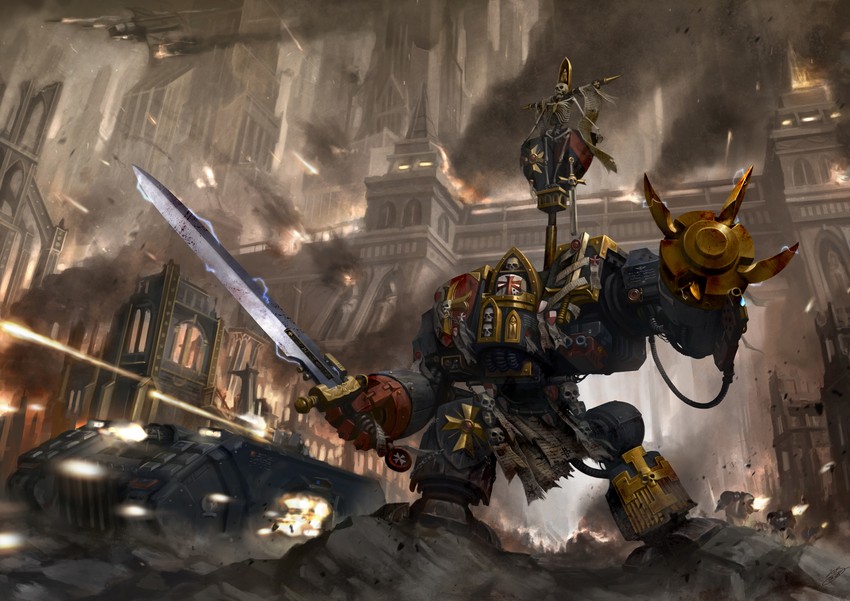 adeptus astartes and crimson fists (warhammer 40k) drawn by okita