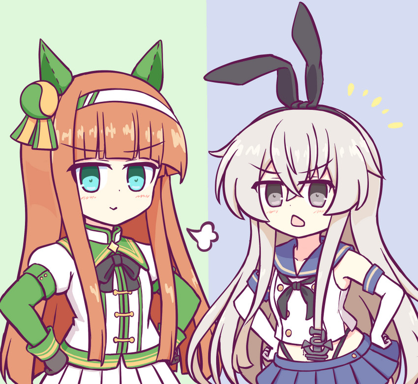 shimakaze and silence suzuka (kantai collection and 1 more) drawn by kashimu