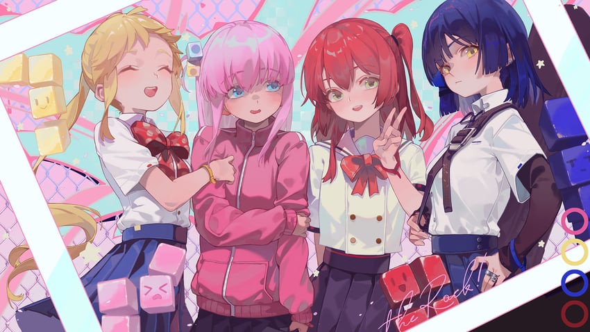 gotoh hitori, kita ikuyo, ijichi nijika, and yamada ryo (bocchi the rock!) drawn by yoyogur