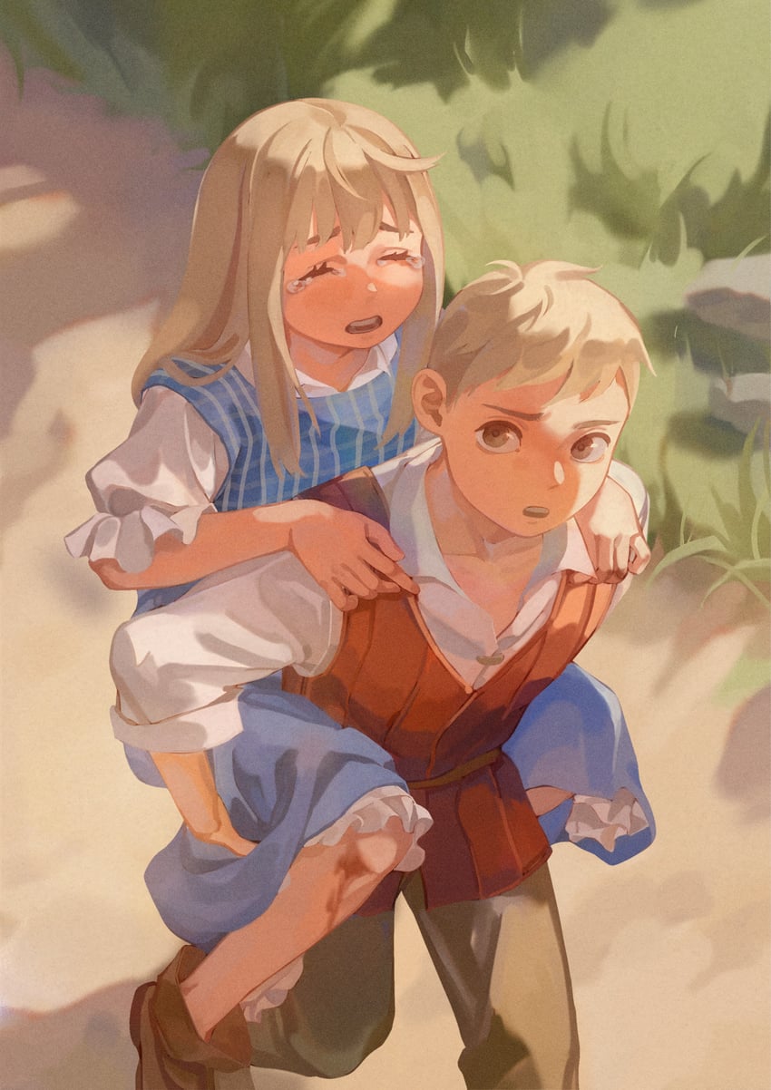 falin touden and laios touden (dungeon meshi) drawn by parientou