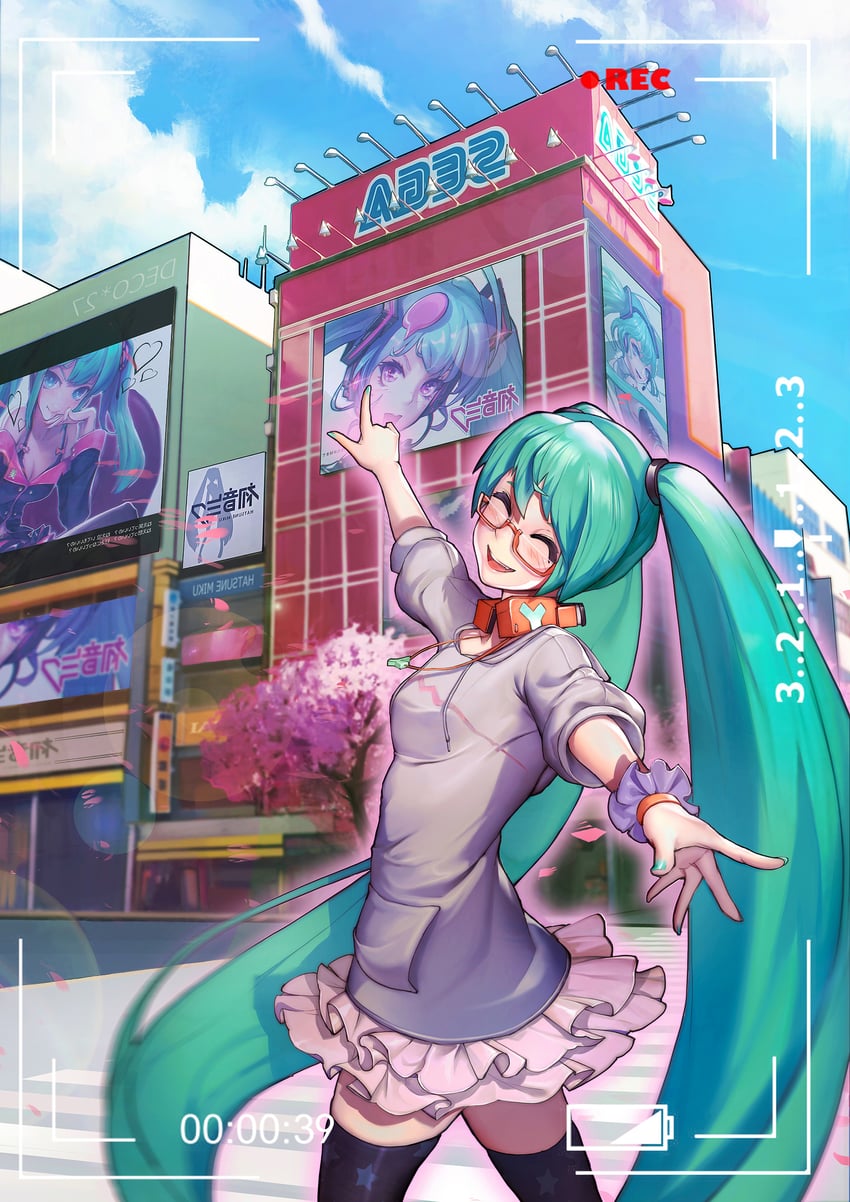 hatsune miku (vocaloid and 2 more) drawn by oop