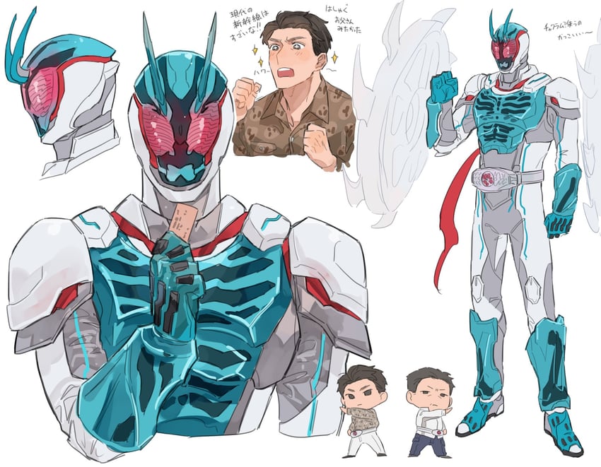 kamen rider century, momose ryunosuke, and momose hideo (kamen rider and 3 more) drawn by bbbb_fex
