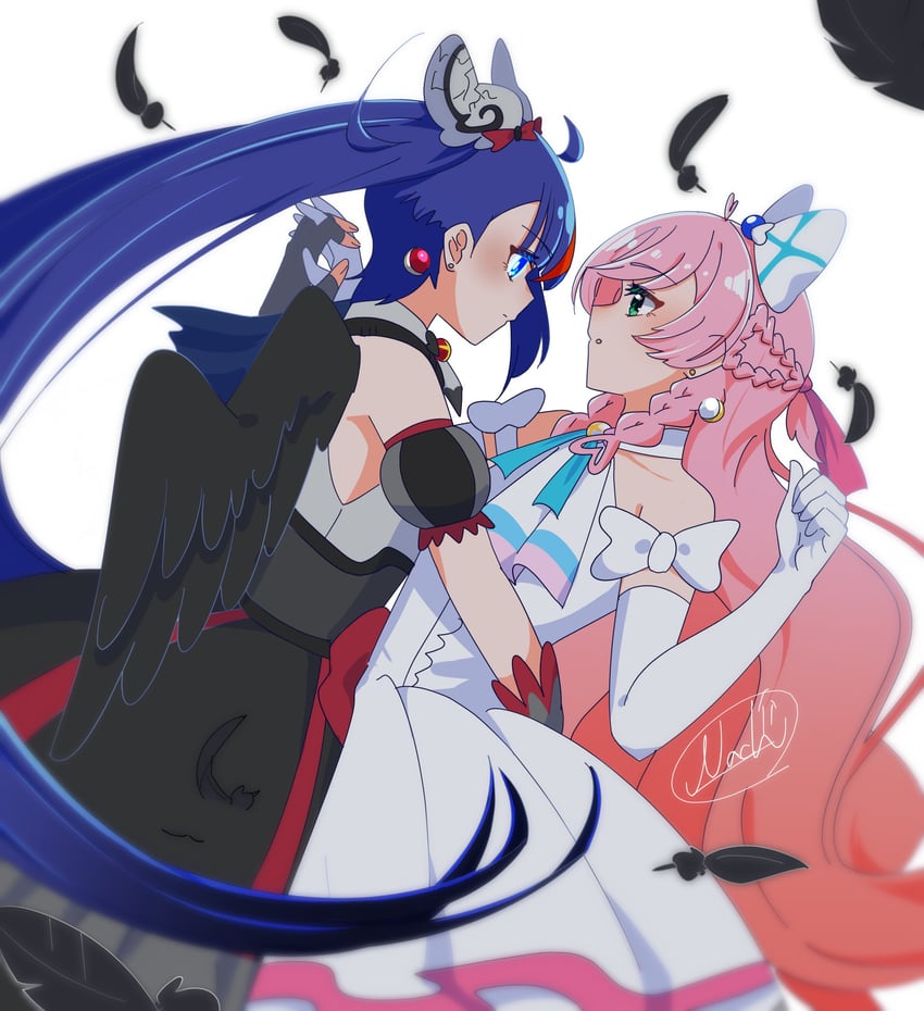 sora harewataru, nijigaoka mashiro, cure sky, and cure prism (precure and 1 more) drawn by nunununoyuyuyu