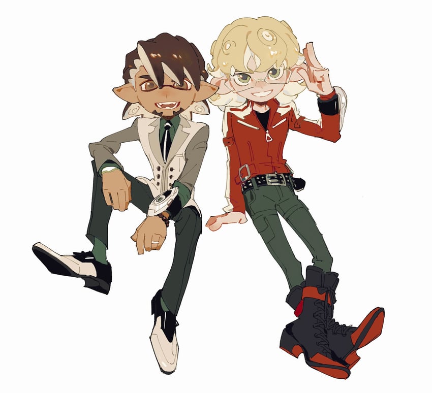 barnaby brooks jr. and kaburagi t. kotetsu (splatoon and 1 more) drawn by creamyghost