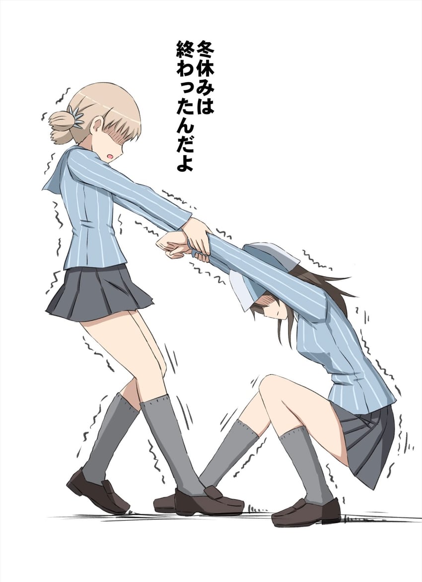 mika and aki (girls und panzer) drawn by omachi_(slabco)