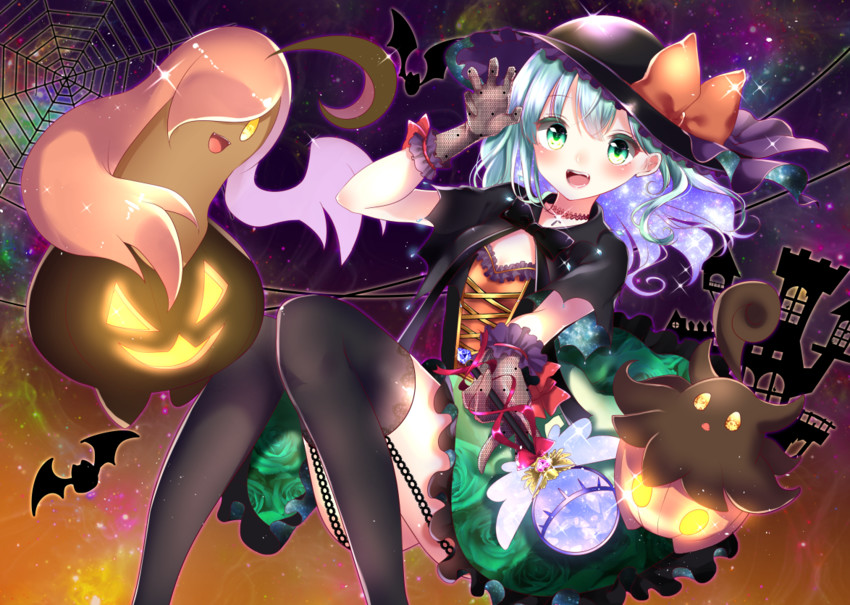 komeiji koishi, pumpkaboo, and gourgeist (touhou and 1 more) drawn by shanghai_bisu