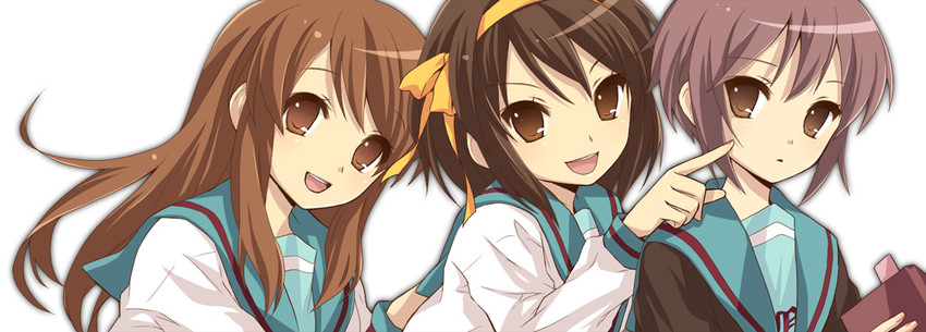 suzumiya haruhi, nagato yuki, and asahina mikuru (suzumiya haruhi no yuuutsu) drawn by hijiki_(hijikini)