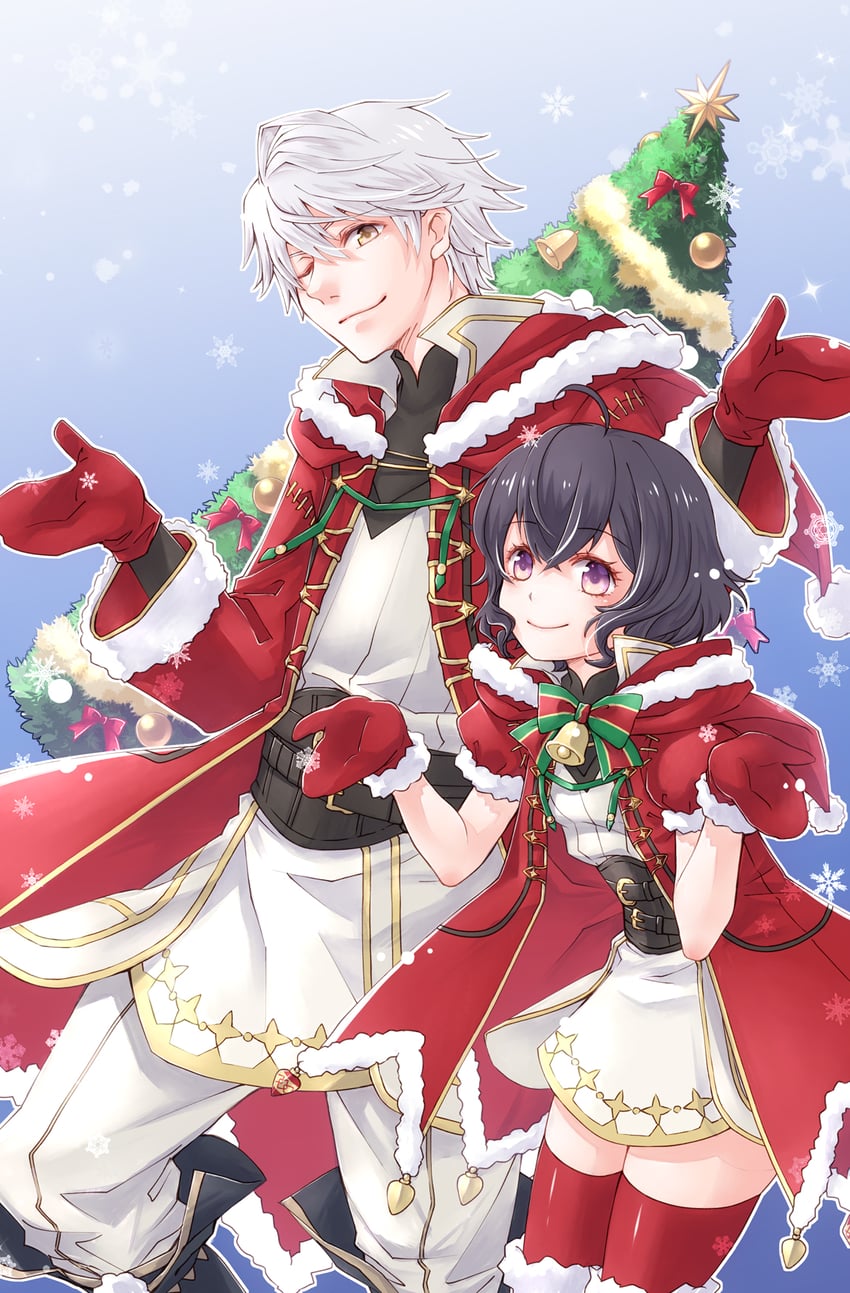 female morgan and male robin (fire emblem and 2 more) drawn by ebi_puri_(ebi-ebi)