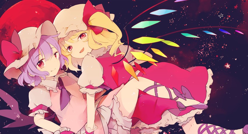 remilia scarlet and flandre scarlet (touhou) drawn by azuma_aya