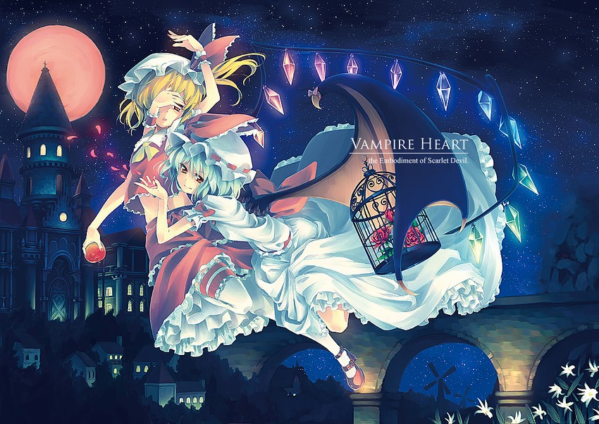 remilia scarlet and flandre scarlet (touhou) drawn by orita_enpitsu