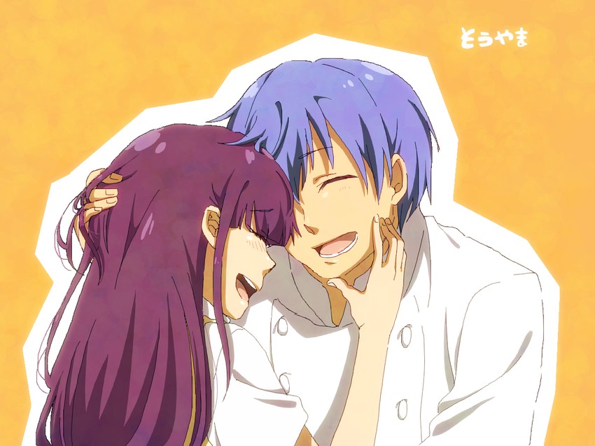 yamada aoi and souma hiroomi (working!!) drawn by yuma_(anikan)