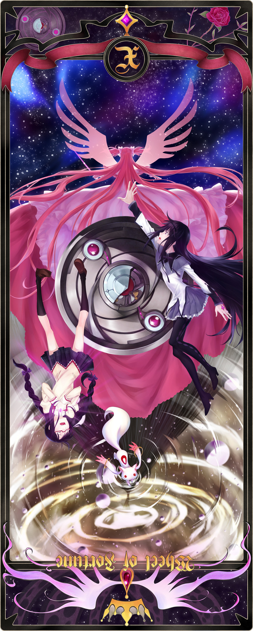 akemi homura, kaname madoka, kyubey, ultimate madoka, and kriemhild gretchen (mahou shoujo madoka magica) drawn by azmodan