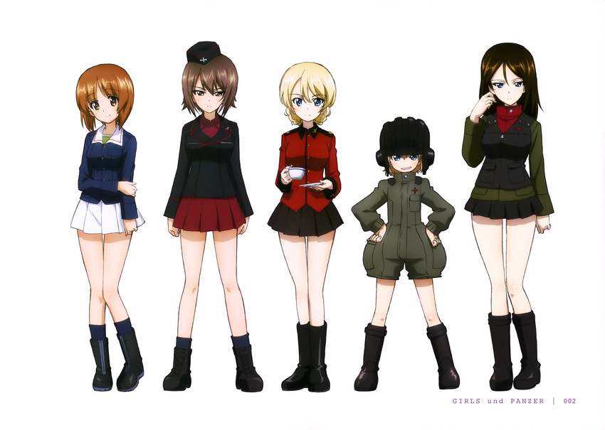 nishizumi miho, darjeeling, nishizumi maho, katyusha, and nonna (girls und panzer)