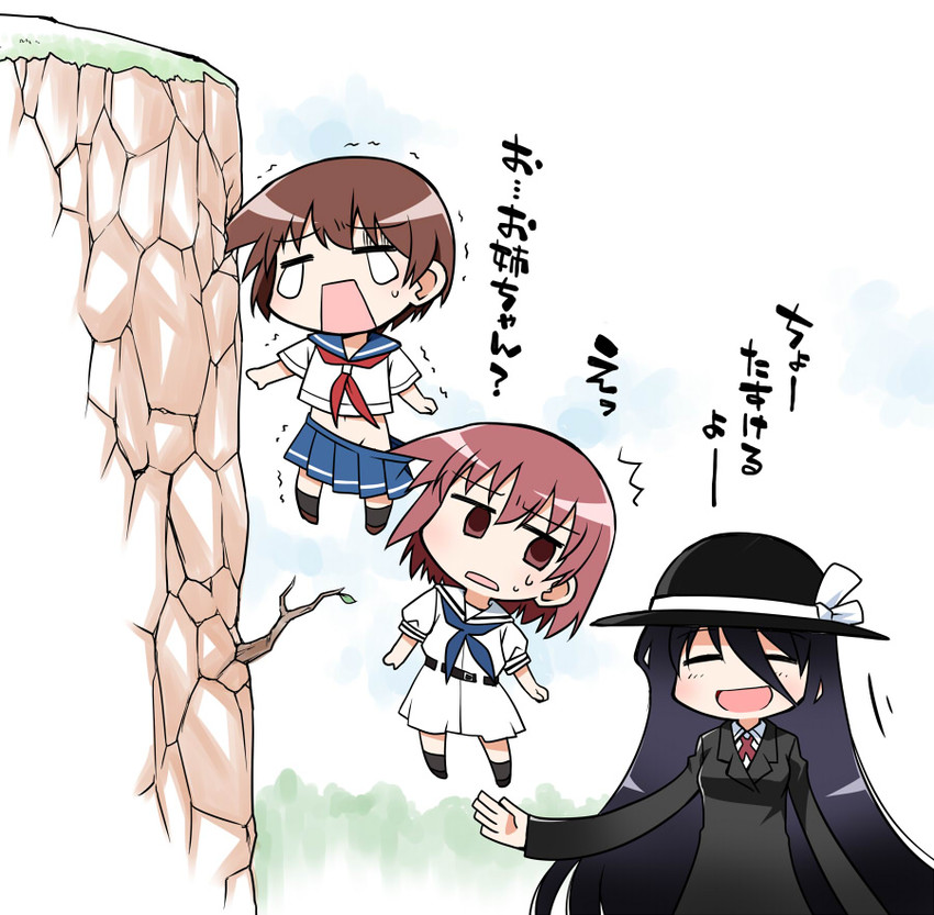 miyanaga saki, miyanaga teru, and anetai toyone (saki and 1 more) drawn by akou_roushi