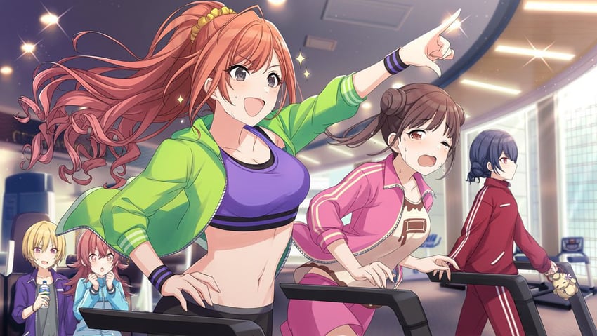 morino rinze, sonoda chiyoko, komiya kaho, arisugawa natsuha, and saijo juri (idolmaster and 1 more)