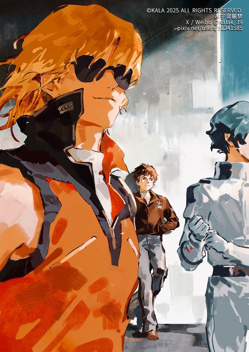 amuro ray, kamille bidan, and quattro bajeena (gundam and 1 more) drawn by kalak_39