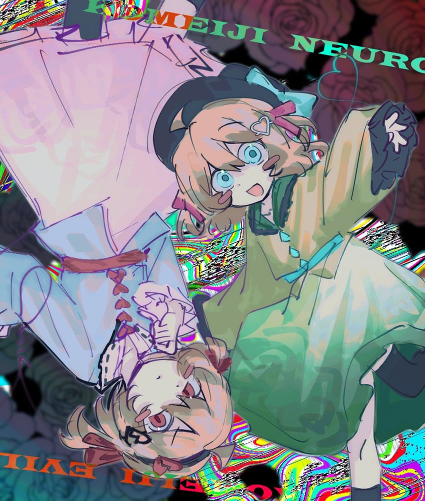 komeiji koishi, komeiji satori, neuro-sama, and evil neuro-sama (touhou and 1 more) drawn by conversion806f