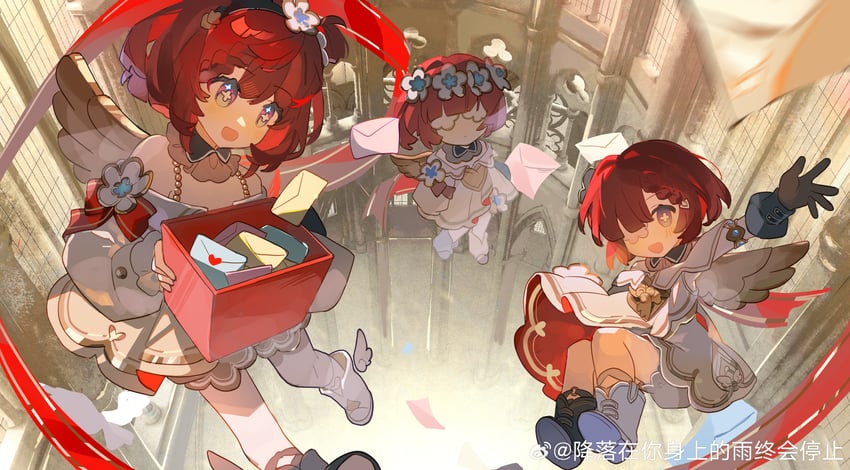 tribbie, trianne, and trinnon (honkai and 1 more) drawn by saucer_(saucer752)