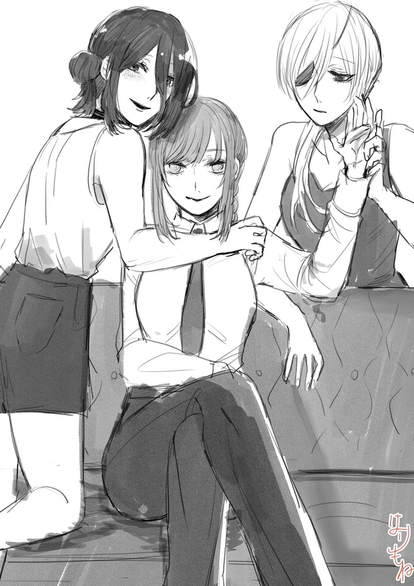 makima, reze, and quanxi (chainsaw man) drawn by harimooo_1105