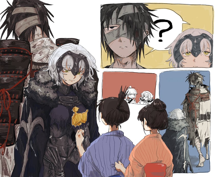 jeanne d'arc alter, archer, and chiemon (fate and 1 more) drawn by ruda_(ruda_0616_tfj)
