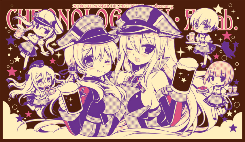 prinz eugen, bismarck, graf zeppelin, z1 leberecht maass, z3 max schultz, and 2 more (kantai collection) drawn by sakurazawa_izumi