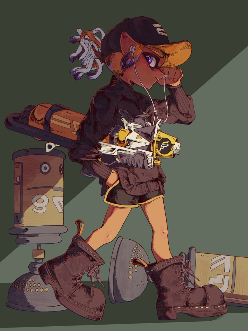 inkling player character and inkling girl (splatoon) drawn by sorede_(s0rdneee16)