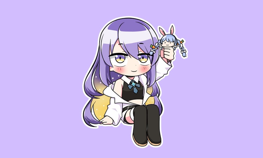 usada pekora and moona hoshinova (hololive and 2 more) drawn by biyuch