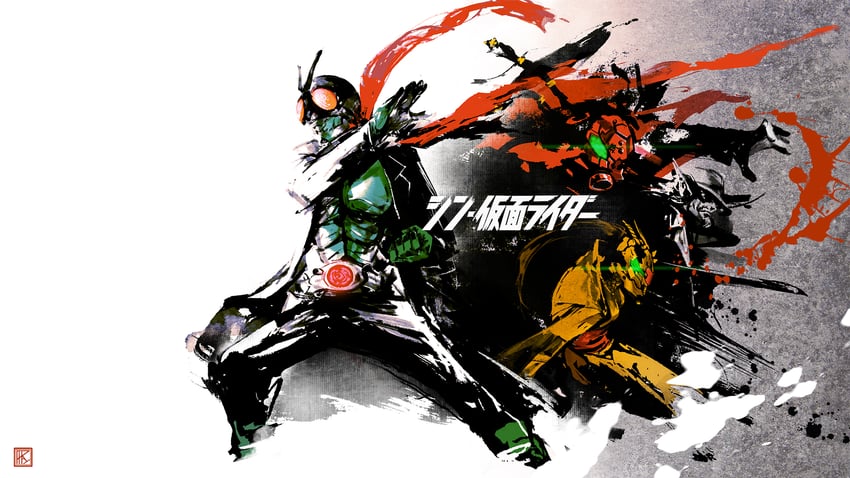 kamen rider 1, hachi augment 01, kumo augment 01, and koumori augment 01 (kamen rider and 1 more) drawn by paparaya