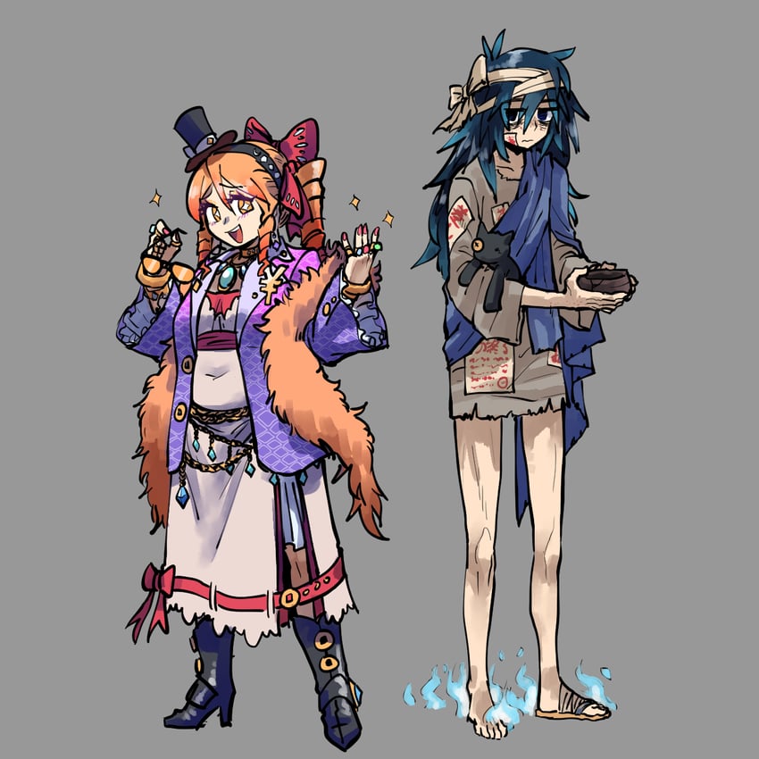 yorigami shion and yorigami jo'on (touhou) drawn by kaibootsu