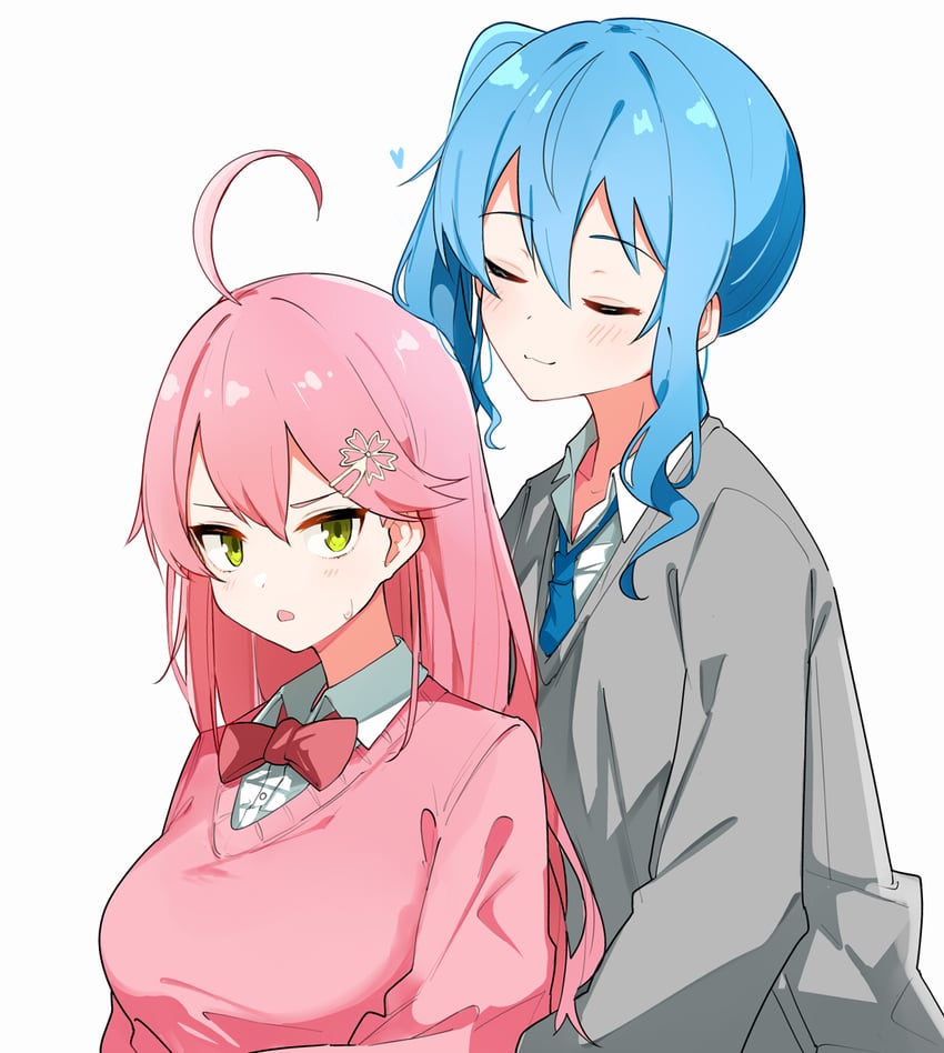 hoshimachi suisei and sakura miko (hololive and 1 more) drawn by haseneko