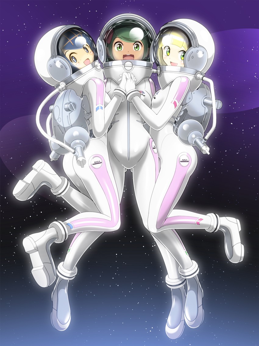 lillie, lana, and mallow (pokemon and 2 more) drawn by shoukin500