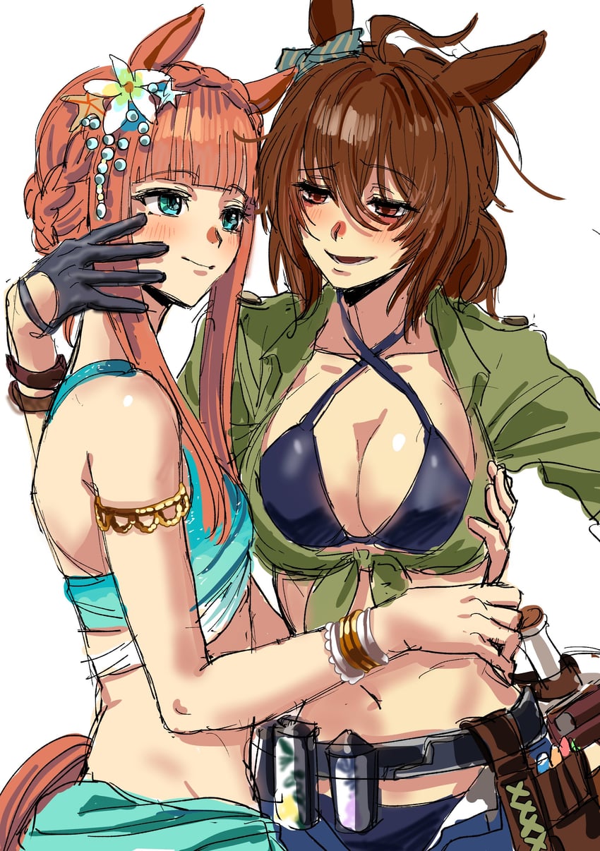 agnes tachyon and silence suzuka (umamusume) drawn by kuya_(hey36253625)