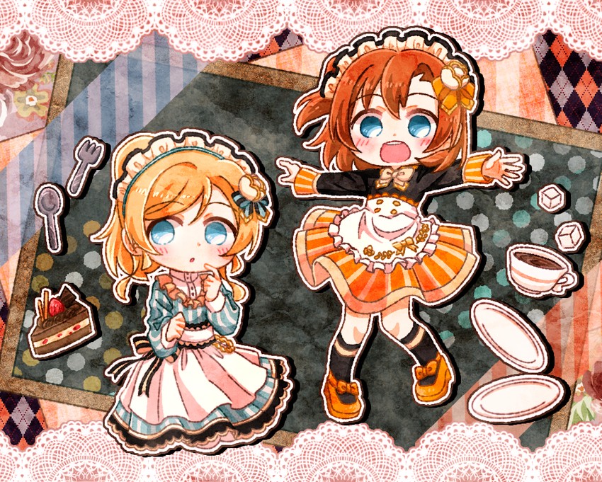 ayase eli and kosaka honoka (love live! and 2 more) drawn by cfcult7825
