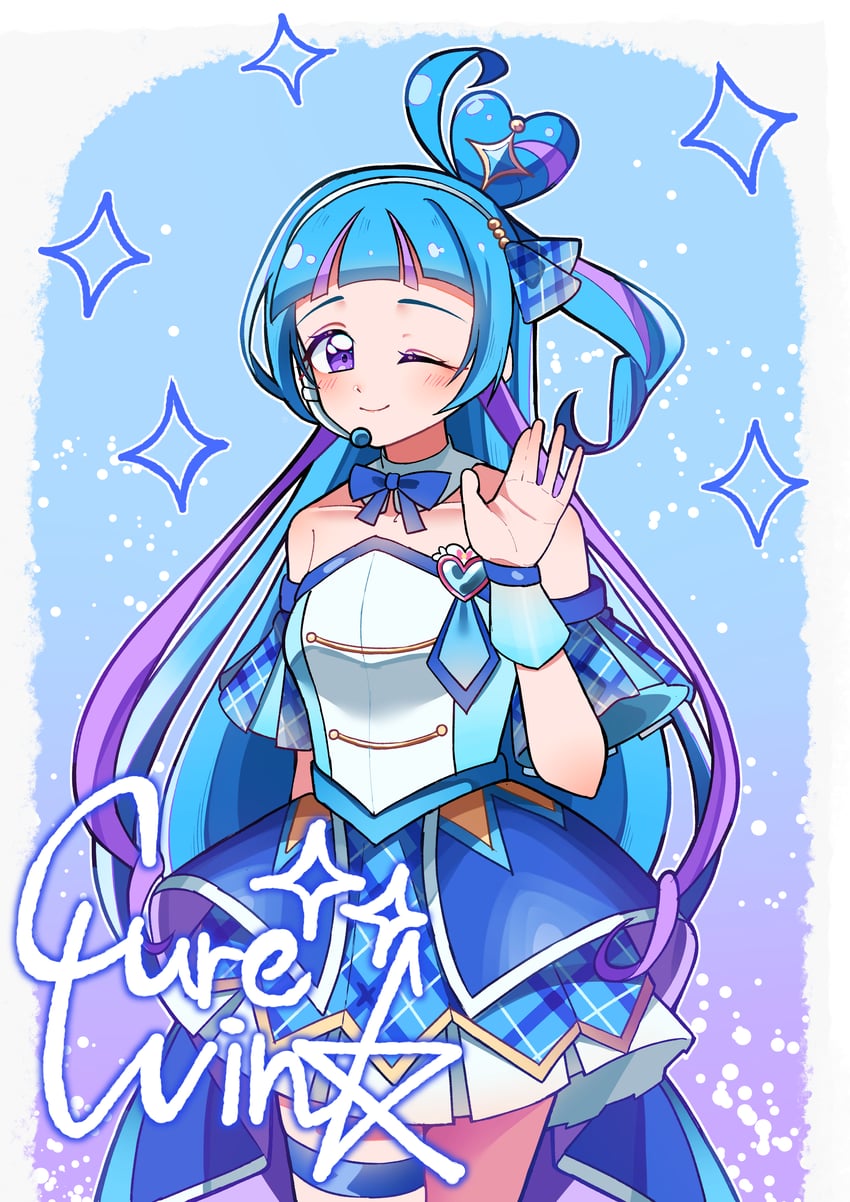aokaze nana and cure wink (precure and 1 more) drawn by i-nn