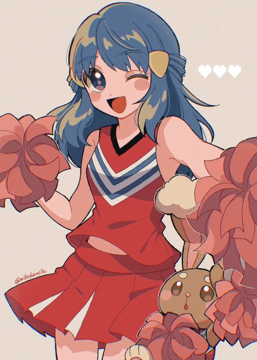 dawn and buneary (pokemon and 1 more) drawn by mikakami1e