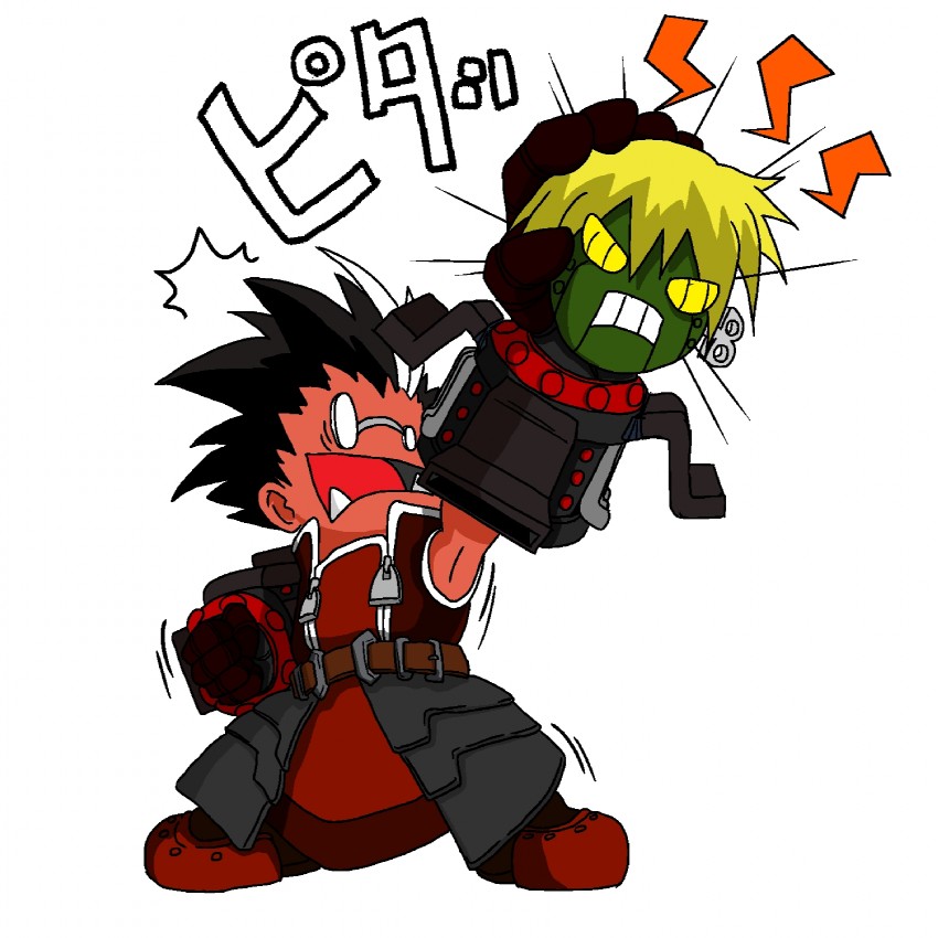 iron tager and robo-ky (guilty gear and 1 more) drawn by ayakashiya