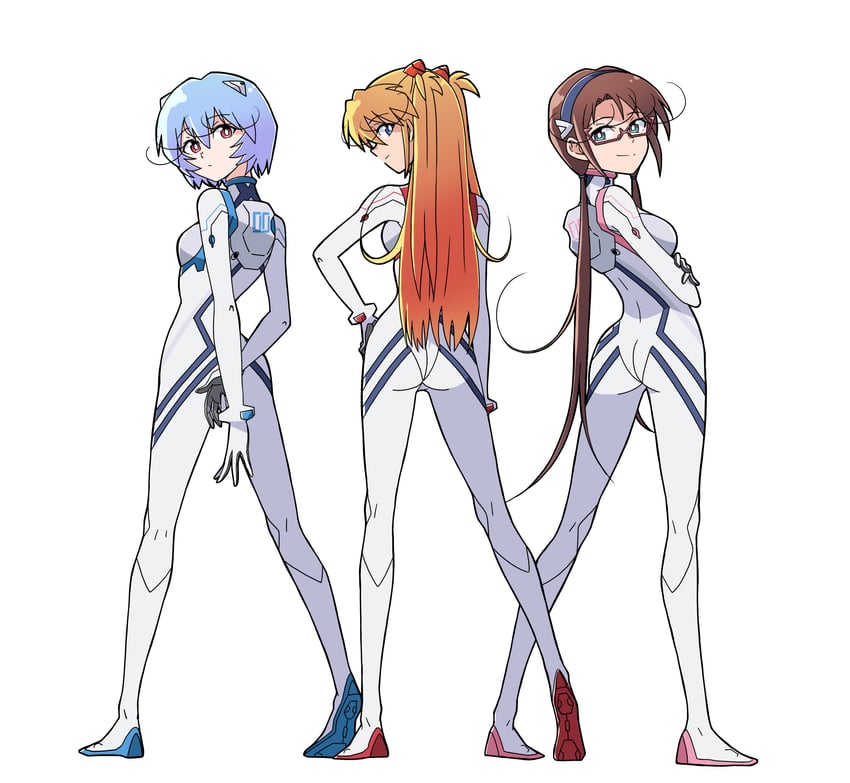 souryuu asuka langley, ayanami rei, and makinami mari illustrious (neon genesis evangelion and 2 more) drawn by sashimi_(sasihmi)