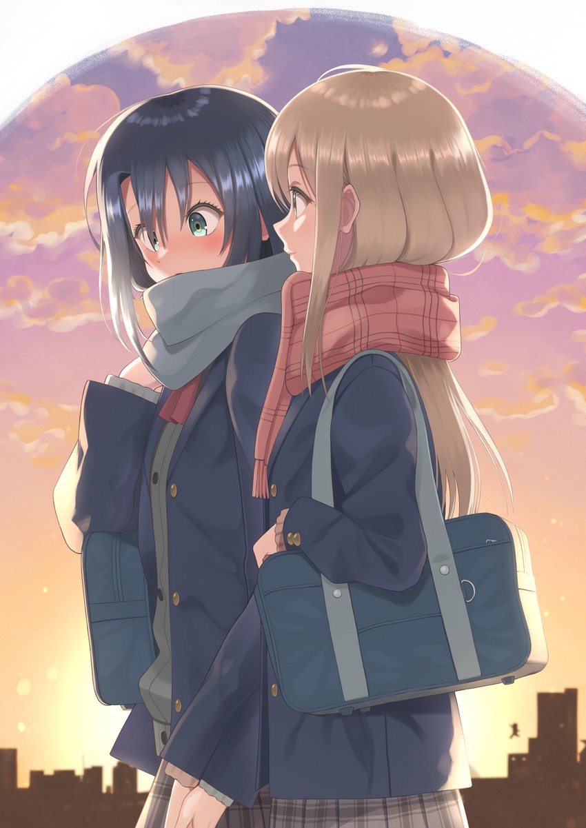 adachi sakura and shimamura hougetsu (adachi to shimamura) drawn by etyaduke
