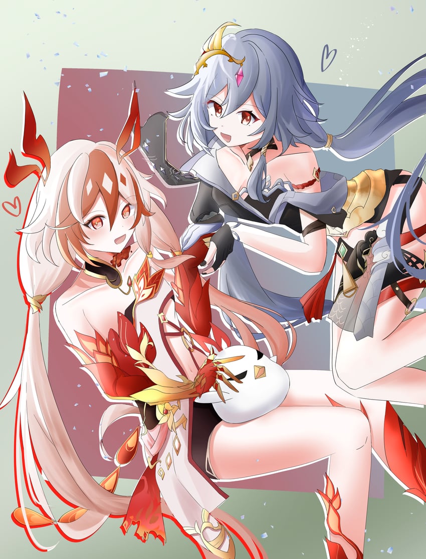 fu hua, herrscher of sentience, and jingwei (honkai and 1 more) drawn by hal4924