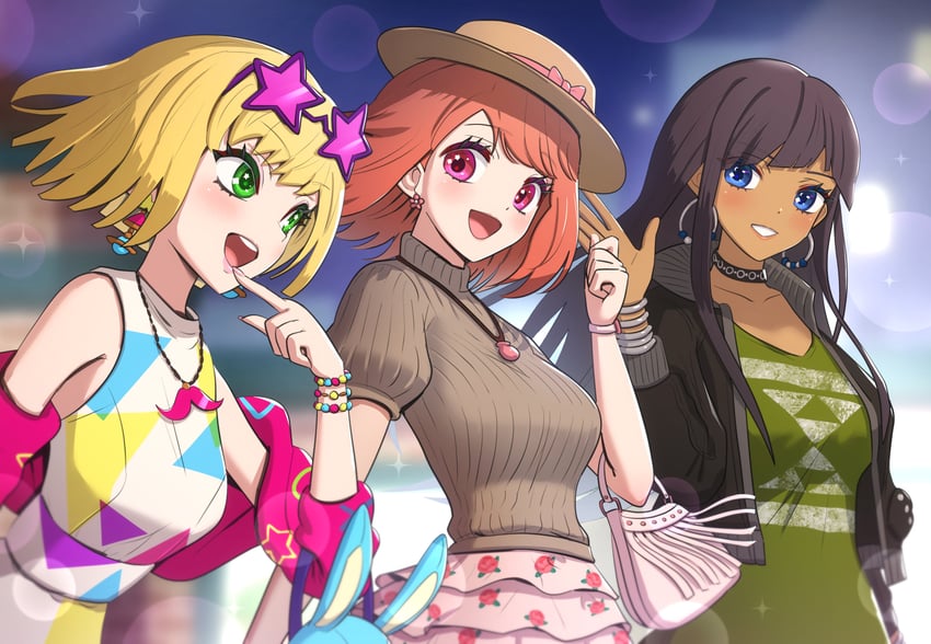 sakurano yayoi, aomurasaki tsukiko, and hotaru ori (girls mode and 1 more) drawn by gonzarez