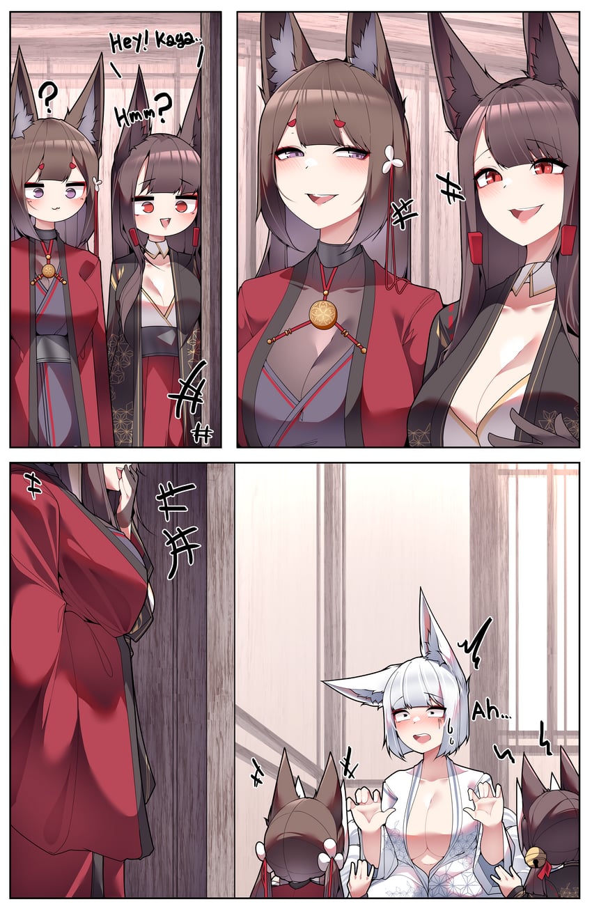kaga, akagi, amagi, amagi-chan, and akagi-chan (azur lane) drawn by samip