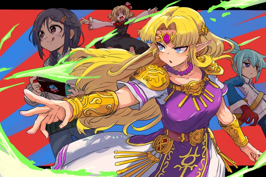 rumia, princess zelda, and sig (touhou and 4 more) drawn by ishijimajirou